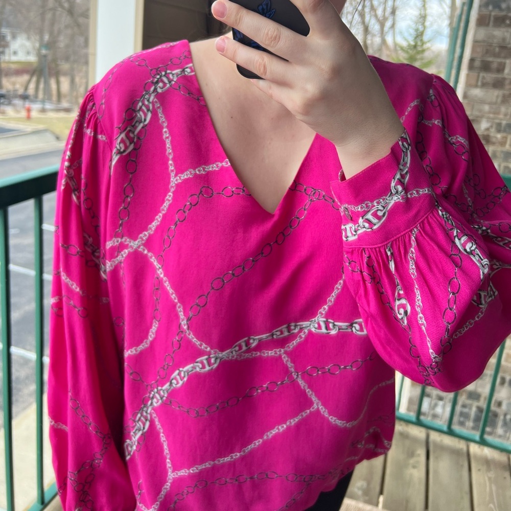 🆕 🇮🇹 Karen Kane "Haute Pink" Blouse in Size 2X (NWT) - Picture 5 of 11